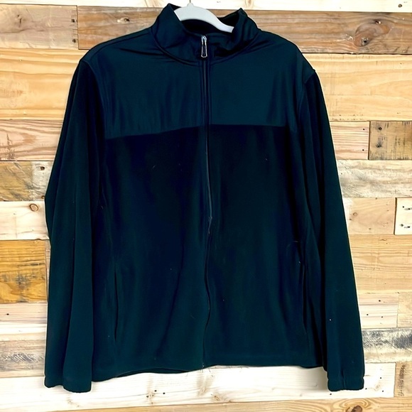 Starter size XL (46-48) black zip up fleece jacket with pockets - Picture 1 of 7